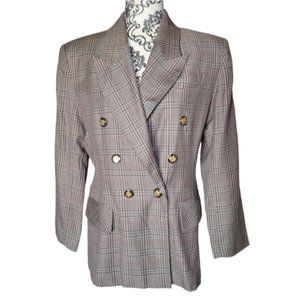 Vintage Ramy Italy wool blend plaid blazer